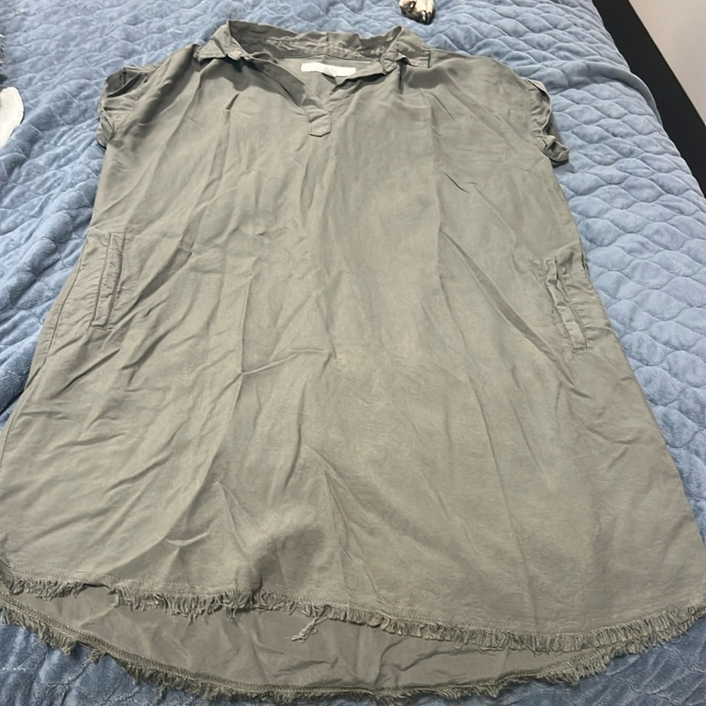 Thread+Supply dark green olive dress with pockets